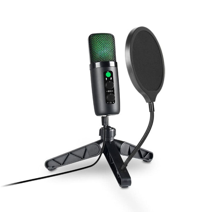 Vibe Geeks Usb Condenser Microphone Set with Rgb Lighting