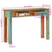 Console Table 110x30x75 Cm Solid Wood Reclaimed Tpxino