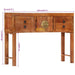 Console Table 120x32x80 Cm Solid Rough Wood Acacia Tpxblp