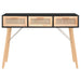 Console Table Black 105x30x75 Cm Solid Wood Pine&natural