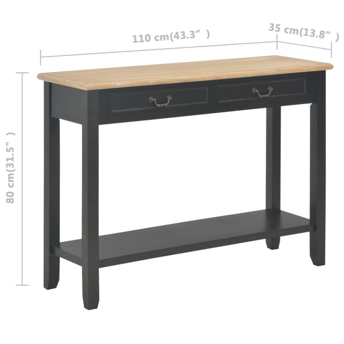 Console Table Black 110x35x80 Cm Wood Xakkbt