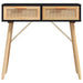 Console Table Black 80x30x75 Cm Solid Wood Pine&natural