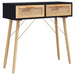 Console Table Black 80x30x75 Cm Solid Wood Pine&natural