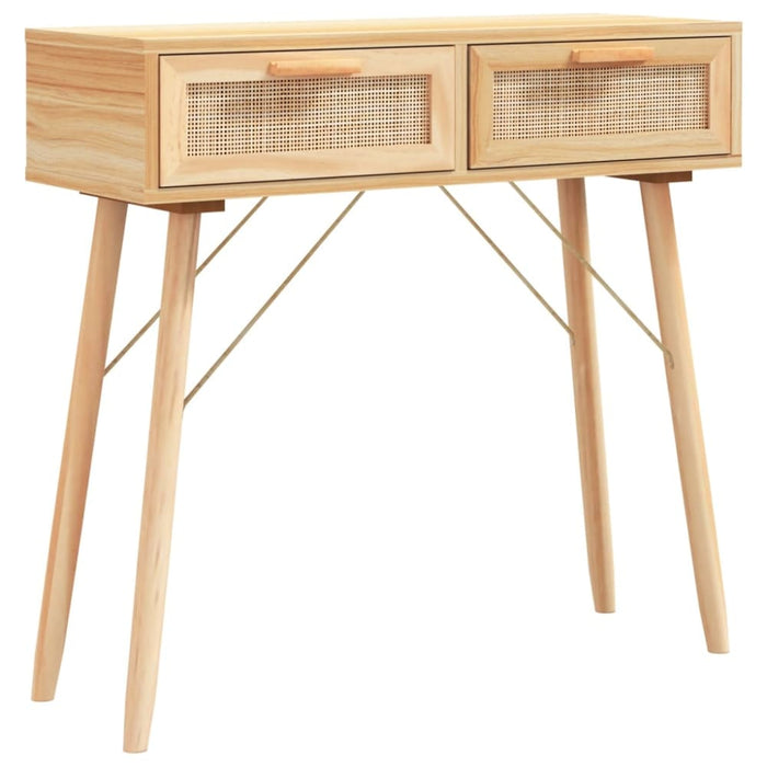 Console Table Brown 80x30x75 Cm Solid Wood Pine&natural