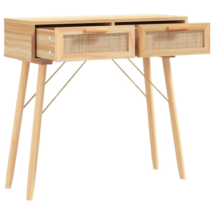 Console Table Brown 80x30x75 Cm Solid Wood Pine&natural