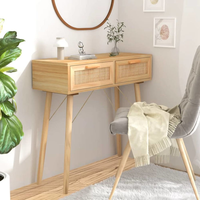Console Table Brown 80x30x75 Cm Solid Wood Pine&natural