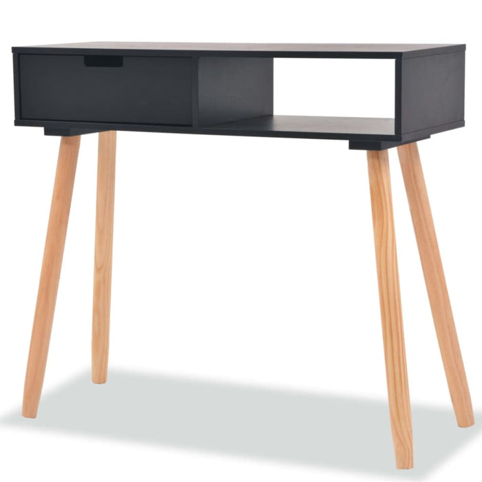 Console Table Solid Pinewood 80x30x72 Cm Black Xaaitn