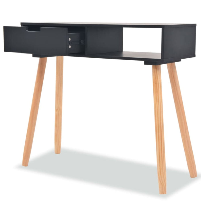 Console Table Solid Pinewood 80x30x72 Cm Black Xaaitn