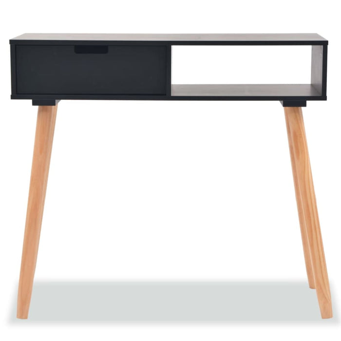 Console Table Solid Pinewood 80x30x72 Cm Black Xaaitn