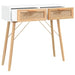 Console Table White 80x30x75 Cm Solid Wood Pine&natural