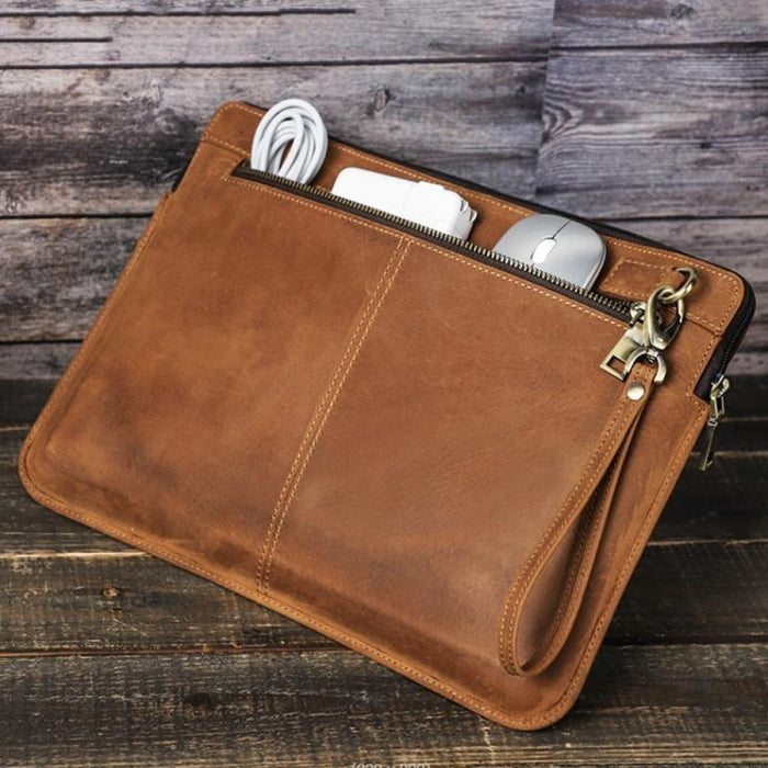 Contacts Family Leather Laptop Sleeve For Macbook Pro 14.2
