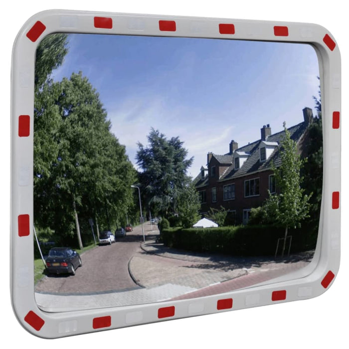 Convex Traffic Mirror Rectangle 60 x 80 Cm with Reflectors