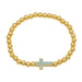 Copper Gold Plated Beads Bracelets On Hand Exquisite Cross