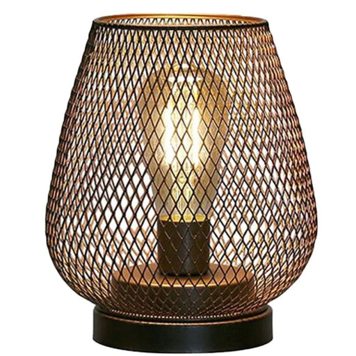 Cordless Battery Powered Hollow Cage Table Lamp for Home
