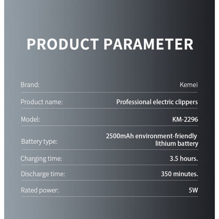 Cordless Hair Cutting Rechargeable Professional Trimmer