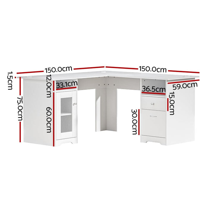 Corner Computer Desk Office Study Desks Table L-shape