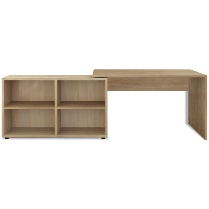 Corner Desk 4 Shelves Oak Xatbpk