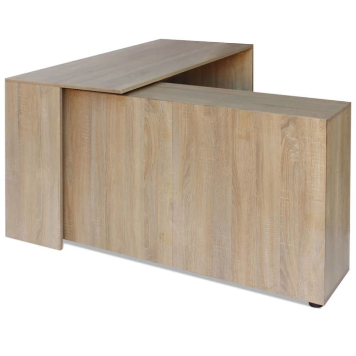 Corner Desk 4 Shelves Oak Xatbpk