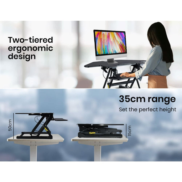 Corner Desk Riser 110cm Wide Adjustable Sit to Stand