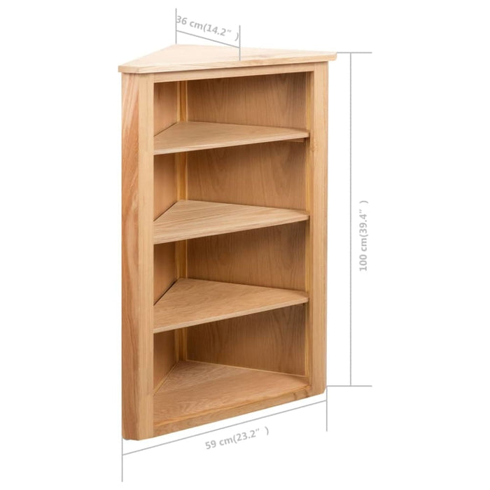 Corner Shelf 59x36x100 Cm Solid Oak Wood Xaibao