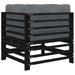 Corner Sofa with Cushions Black Solid Wood Pine Nxplpi