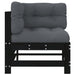 Corner Sofa with Cushions Black Solid Wood Pine Nxplpi