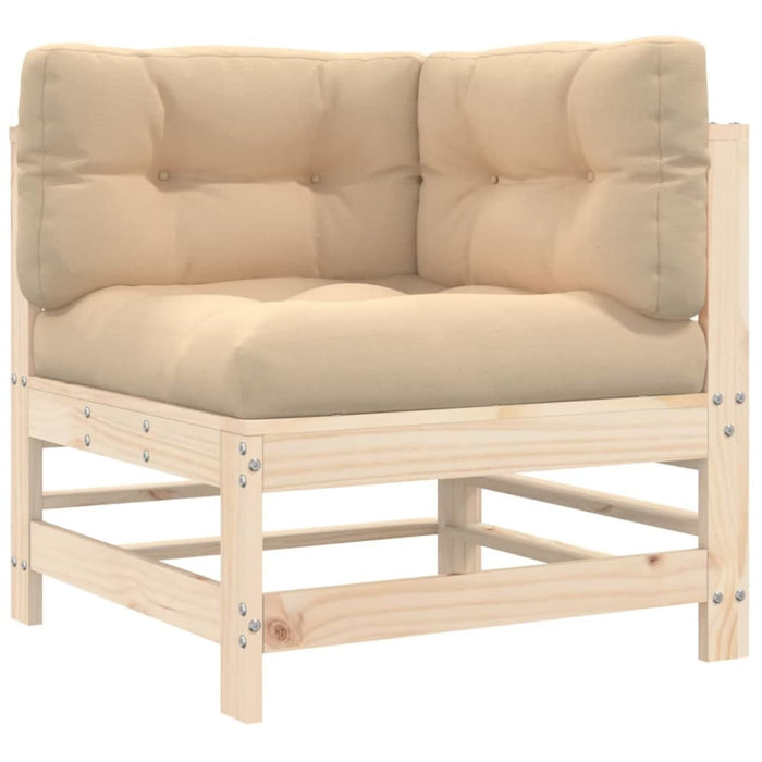 Corner Sofa with Cushions Solid Wood Pine Nxplpt