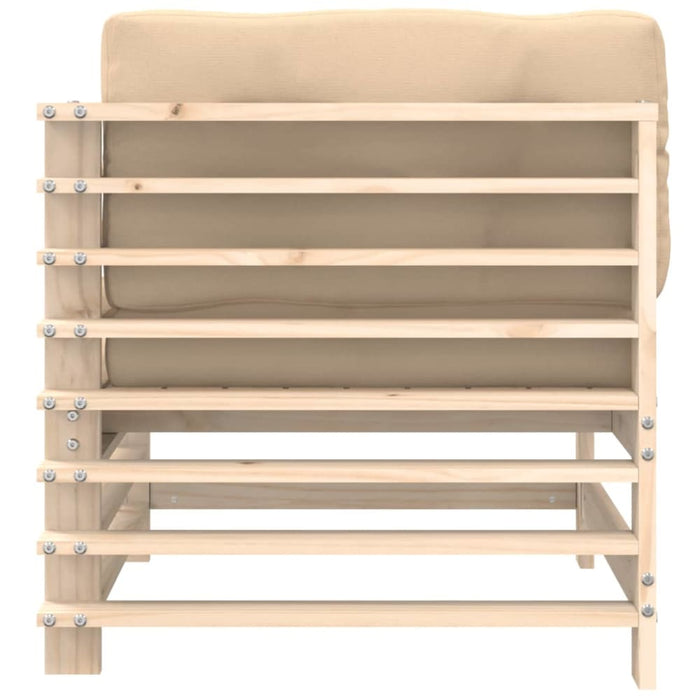 Corner Sofa with Cushions Solid Wood Pine Nxplpt