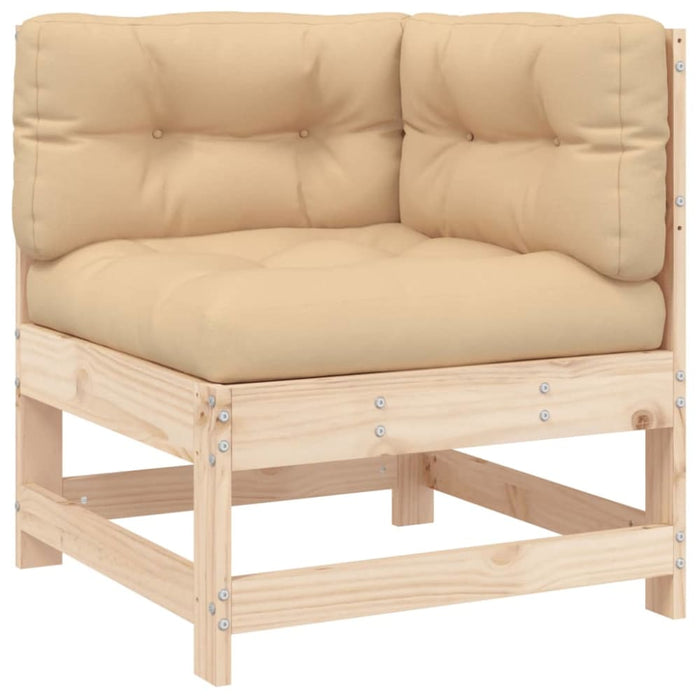Corner Sofa with Cushions Solid Wood Pine Nxppao