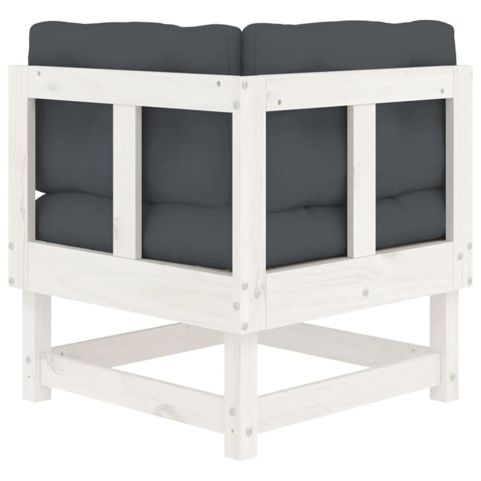 Corner Sofa With Cushions White Solid Wood Pine Nxpaxt