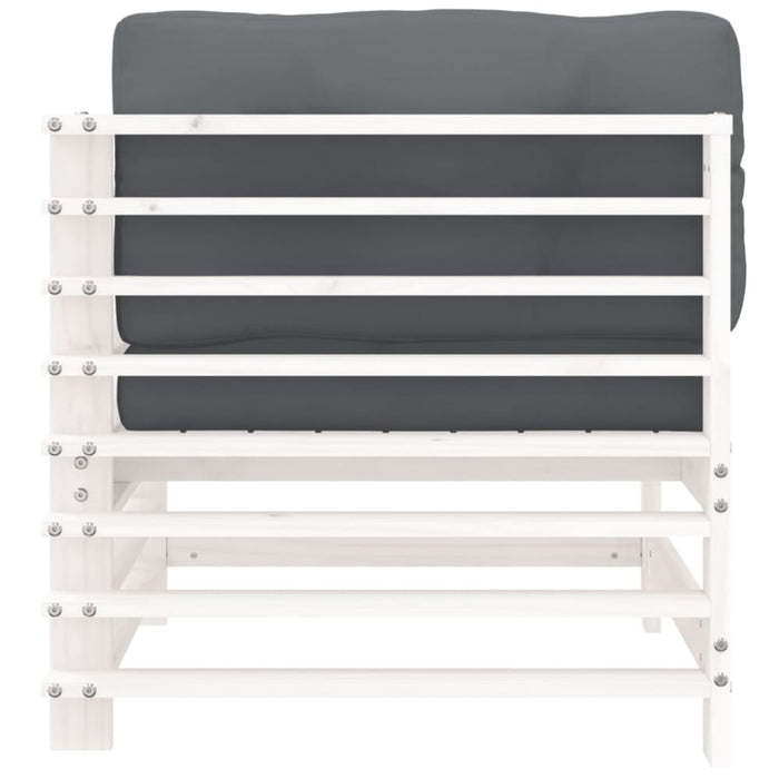 Corner Sofa with Cushions White Solid Wood Pine Nxplpa