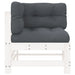 Corner Sofa with Cushions White Solid Wood Pine Nxplpa