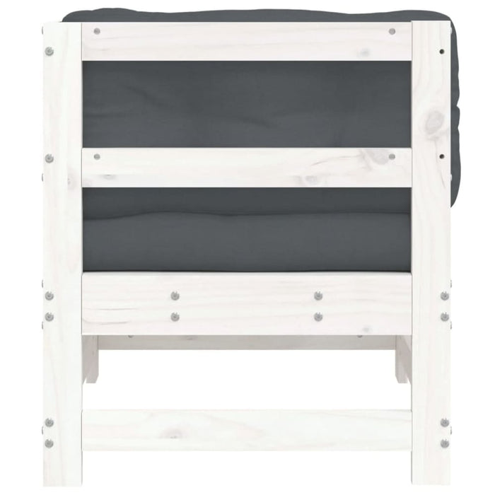 Corner Sofa with Cushions White Solid Wood Pine Nxppax