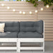 Corner Sofa with Cushions White Solid Wood Pine Nxppax