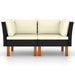 Corner Sofas 2 Pcs Poly Rattan and Solid Eucalyptus Wood