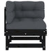 Corner Sofas with Cushions 2 Pcs Black Solid Wood Pine