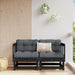 Corner Sofas with Cushions 2 Pcs Black Solid Wood Pine