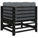 Corner Sofas with Cushions 2 Pcs Black Solid Wood Pine