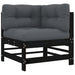 Corner Sofas with Cushions 2 Pcs Black Solid Wood Pine