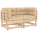 Corner Sofas with Cushions 2 Pcs Solid Wood Pine Nxpapb