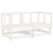 Corner Sofas with Cushions 2 Pcs White Solid Wood Pine