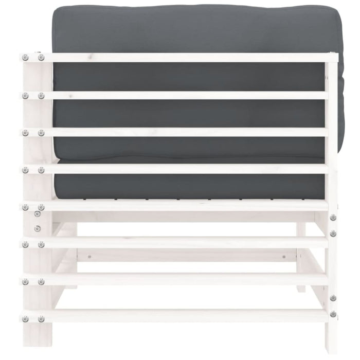 Corner Sofas with Cushions 2 Pcs White Solid Wood Pine