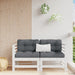 Corner Sofas with Cushions 2 Pcs White Solid Wood Pine