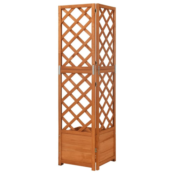 Corner Trellis Planter 40x40x150 Cm Solid Fir Wood Tolaoo
