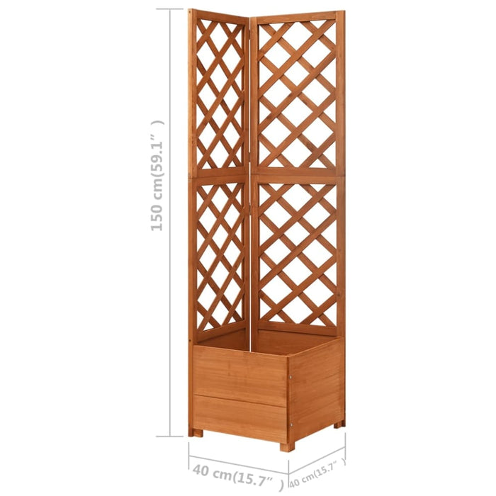 Corner Trellis Planter 40x40x150 Cm Solid Fir Wood Tolaoo