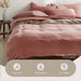 Cosy Club Washed Cotton Quilt Set Pink Brown Double