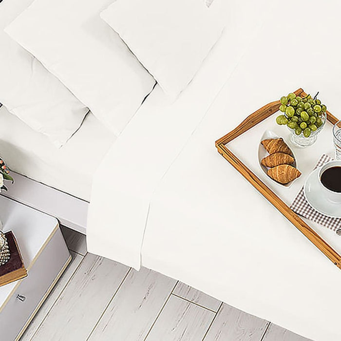 Cotton Microfibre 1000tc 4pc King Sheet Set - White