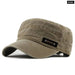 Cotton Washable Flat Sun Proof Military Cap for Men
