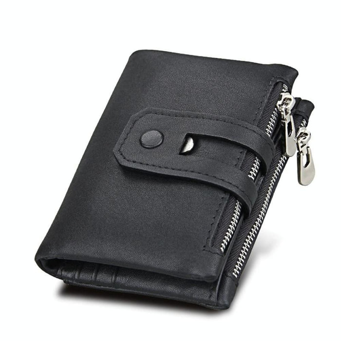 Cowhide Leather Crazy Horse Texture Rfid Blocking Wallet