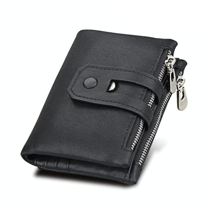 Cowhide Leather Crazy Horse Texture Rfid Blocking Wallet